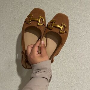 Brown Flats with Gold Accents